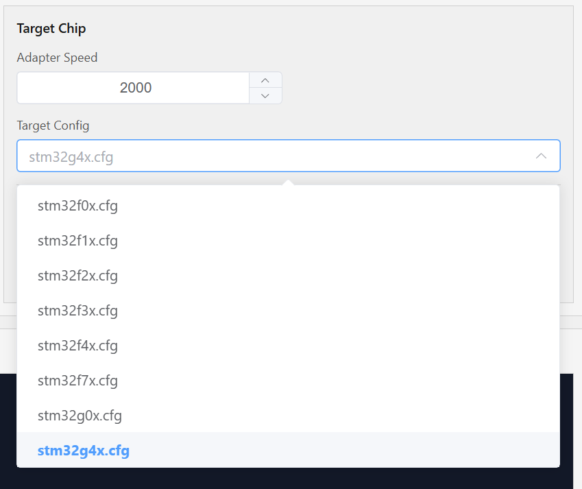 OpenOCD target configuration